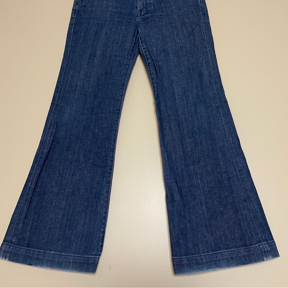 7 For All Mankind Dojo Wide Leg Flare Jeans Size 29 Vintage Y2K Lattice Pockets - Picture 5 of 16